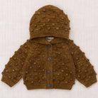 Baby Hooded Popcorn Cardigan in Nutmeg by Misha & Puff