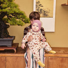 Baby Pierrot Onesie in String / Antique Rose Holyoake Floral by Misha & Puff