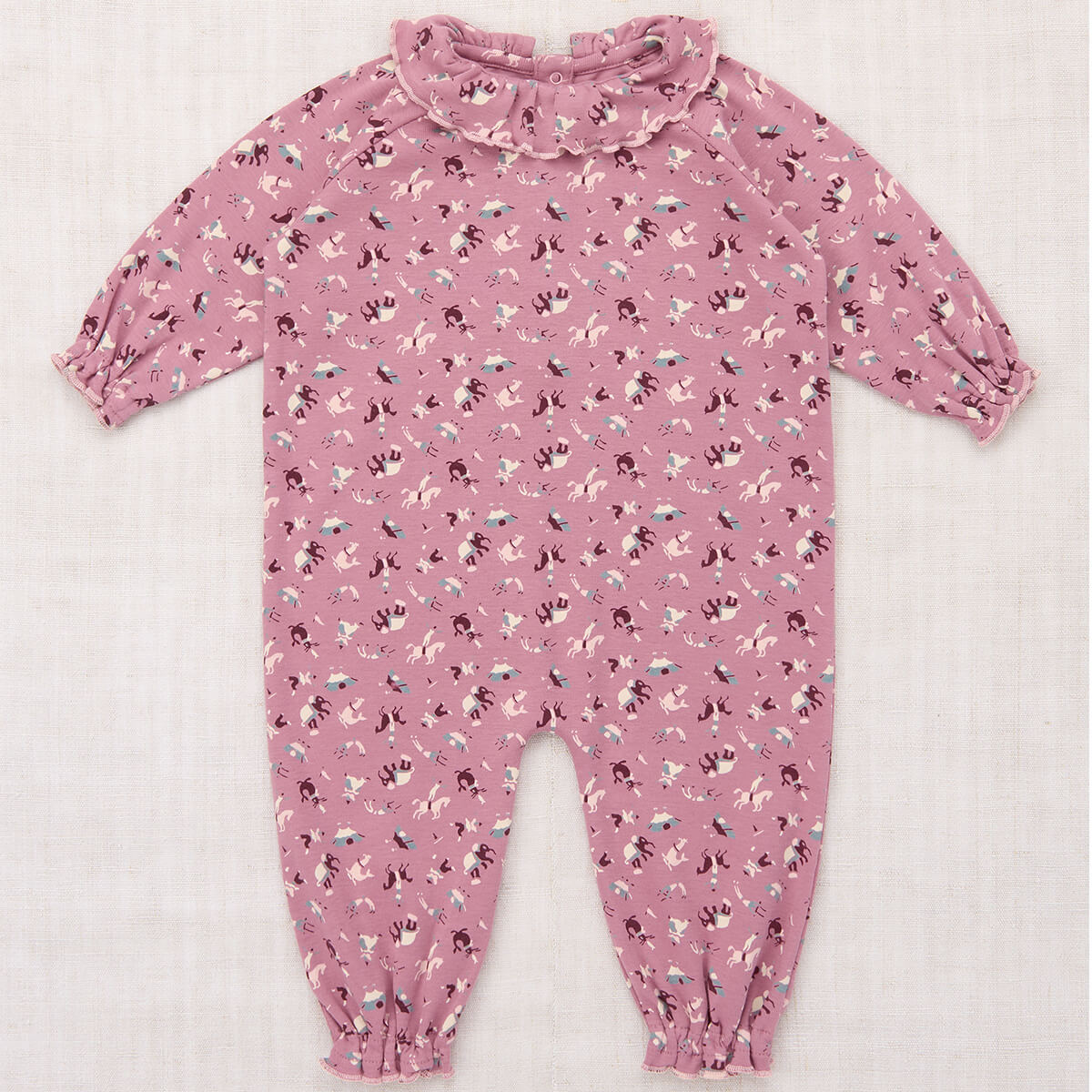 Baby Pierrot Onesie in Antique Rose Circus by Misha & Puff