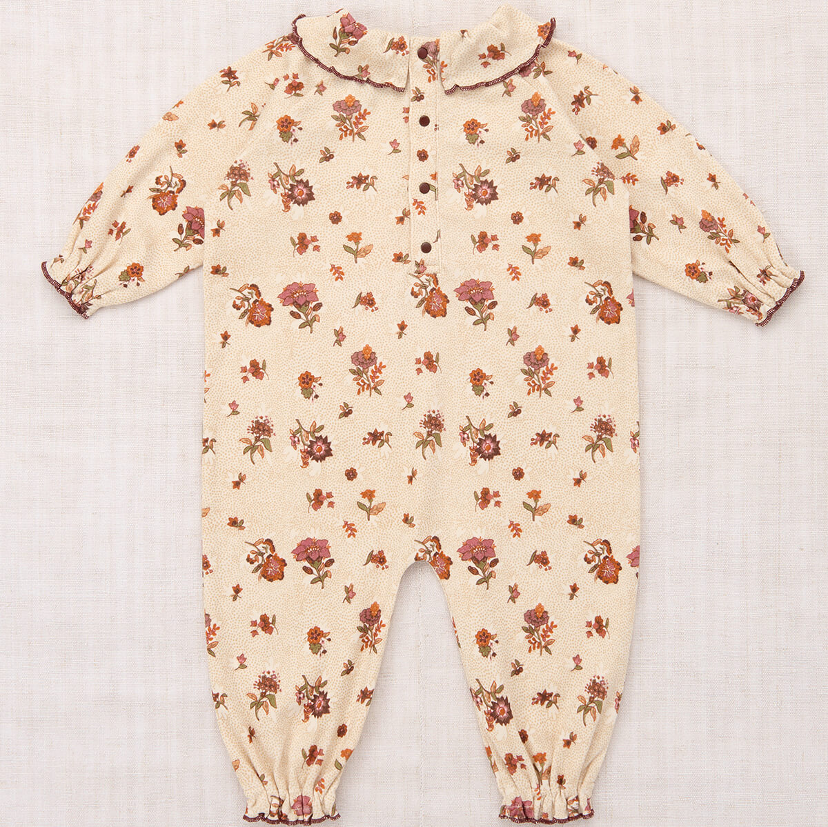 Baby Pierrot Onesie in String / Antique Rose Holyoake Floral by Misha & Puff