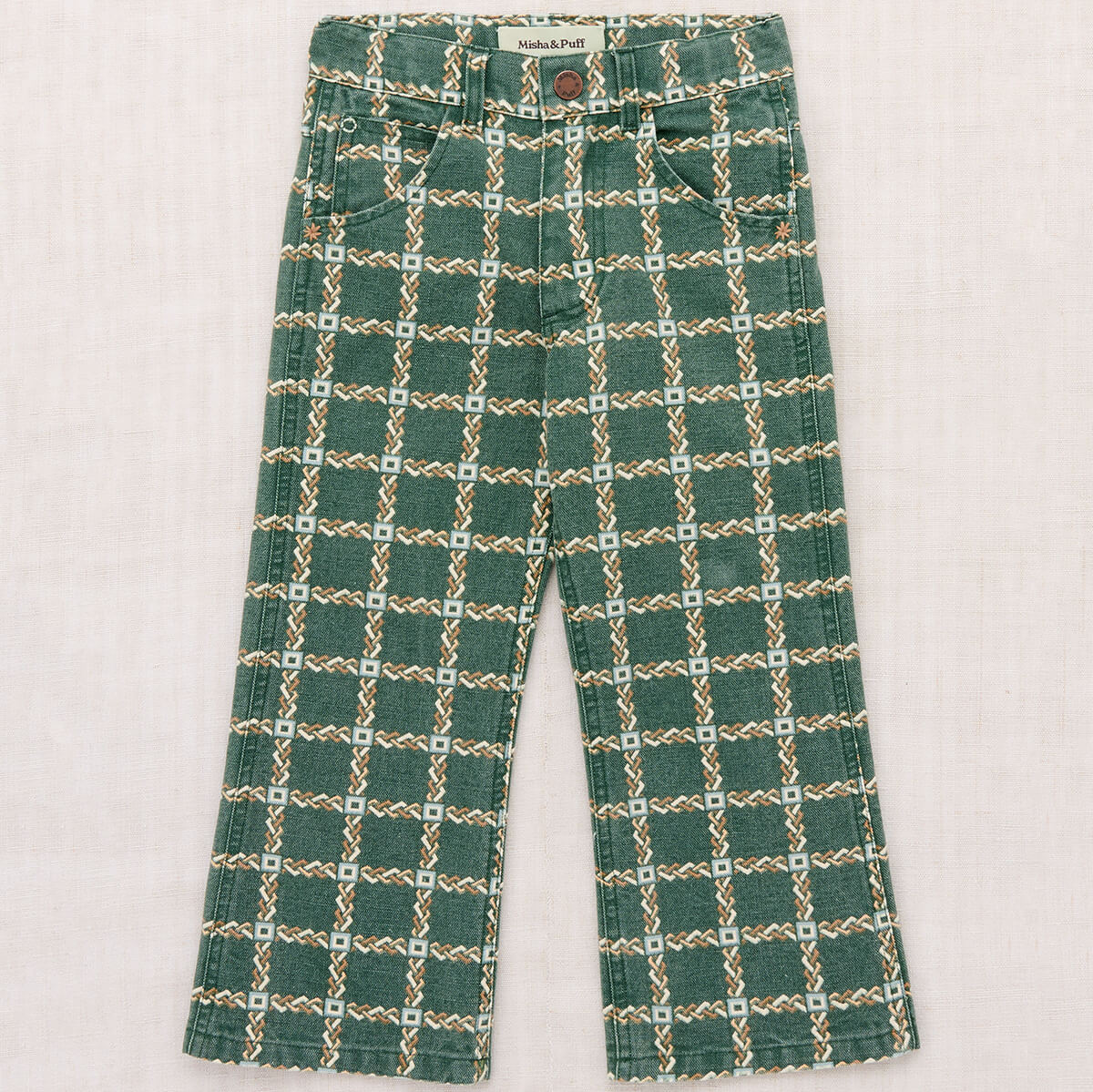 Canvas Slim Flared Pant in Bough Portico by Misha & Puff