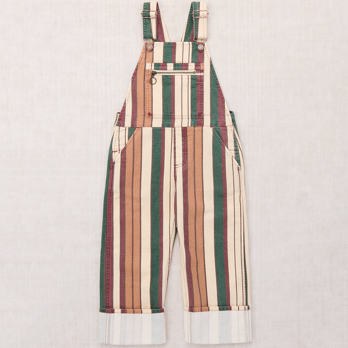 Canvas Zip Overall in String Afterschool Stripe by Misha & Puff
