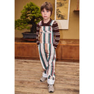 Canvas Zip Overall in String Afterschool Stripe by Misha & Puff