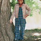 Corduroy Carpenter Overall in Marine Blue Portico by Misha & Puff
