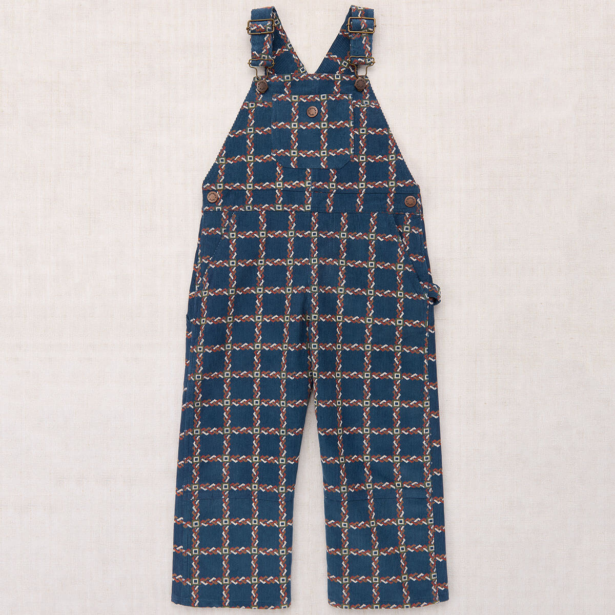 Corduroy Carpenter Overall in Marine Blue Portico by Misha & Puff