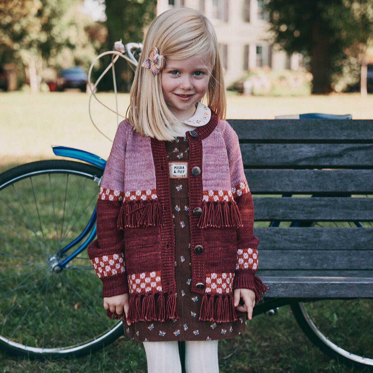 Corduroy Jumper Dress in Dark Roast Mariposa by Misha & Puff