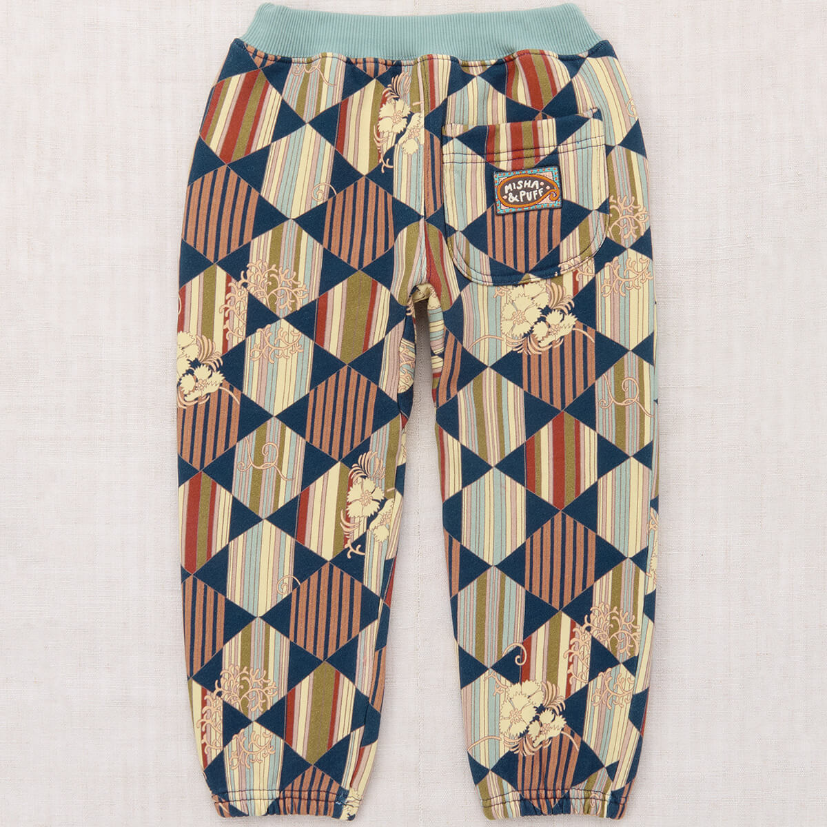 Gym Class Jogger in Marine Blue Tessellation by Misha & Puff