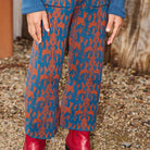 Izzy Pant in Marine Blue Fauna Tapestry Jacquard by Misha & Puff