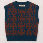 Julien Top in Marine Blue Fauna Tapestry Jacquard by Misha & Puff