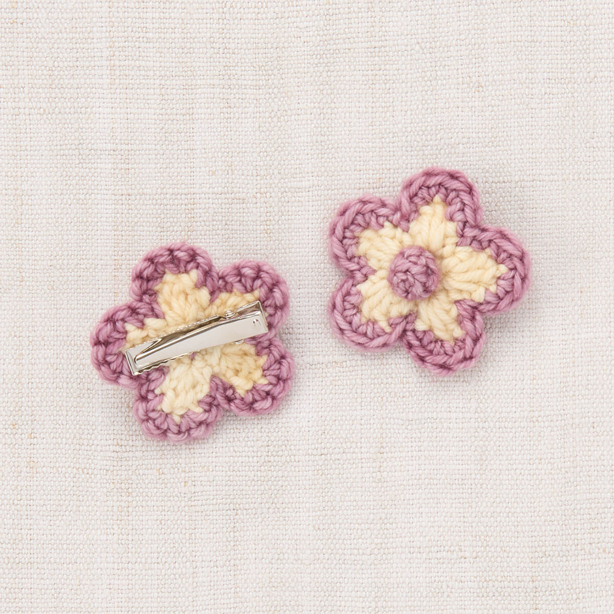 Medium Flower Clip Set in Shortbread by Misha & Puff
