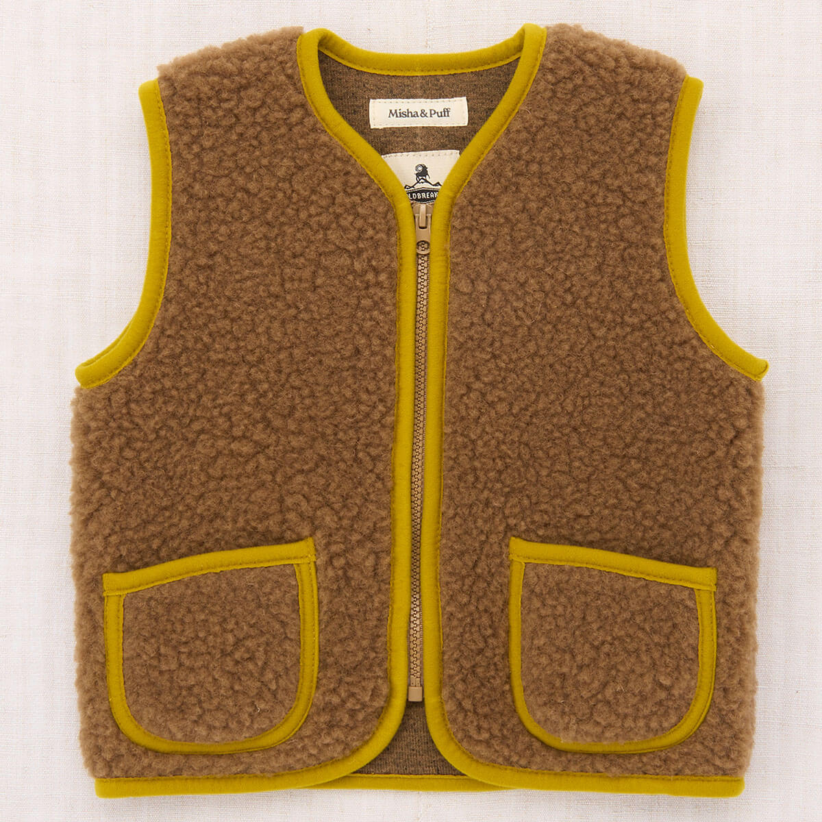 Pepitko Vest in Teddy Brown by Misha & Puff - NEED TO CHECK SIZING