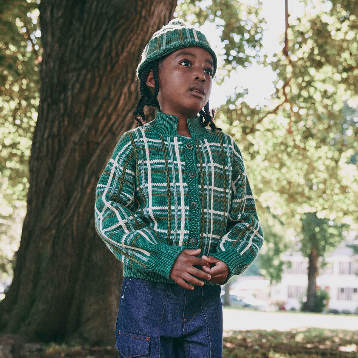 Plaid Cap in Bough by Misha & Puff