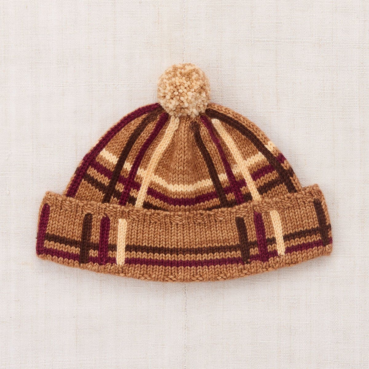 Plaid Cap in Rose Gold by Misha & Puff