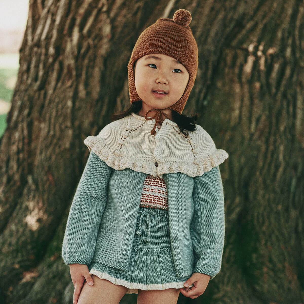 Pointy Peak Hat in Nutmeg by Misha & Puff