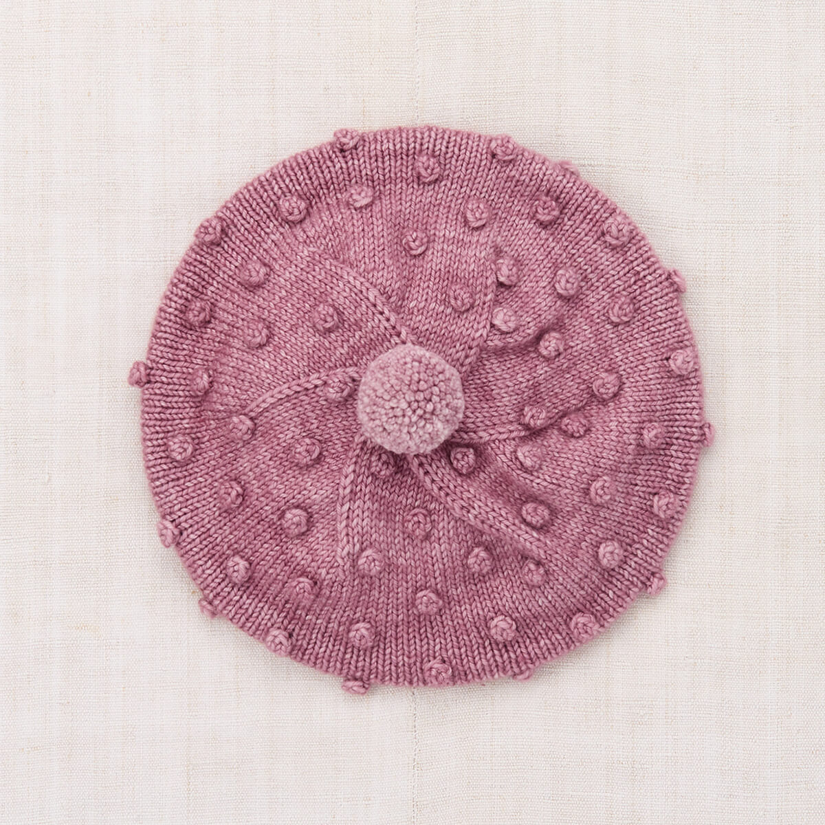 Popcorn Beret in Antique Rose by Misha & Puff