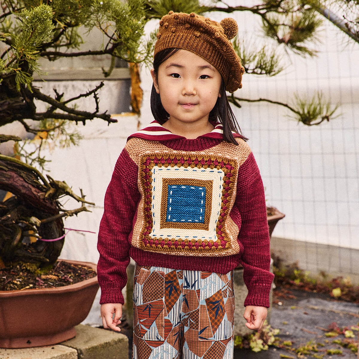 帽子 Misha & Puff popcorn beret Ink 6-8y Popcorn Beret in Nutmeg by Misha & Puff – Junior Edition