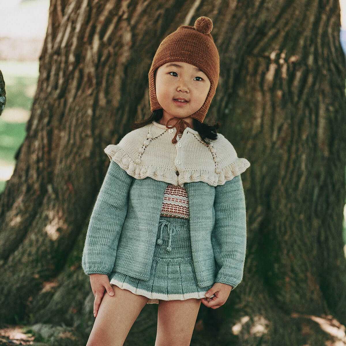 Ruffle Cardigan in Onsen by Misha & Puff