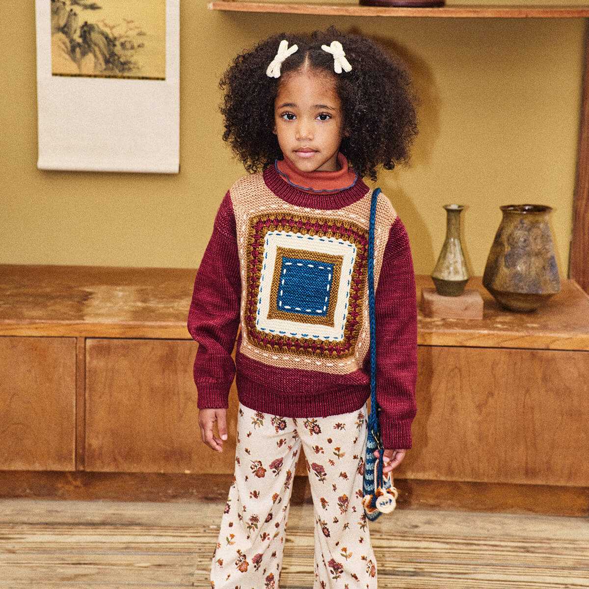 Running Stitch Sweater in Cambridge by Misha & Puff