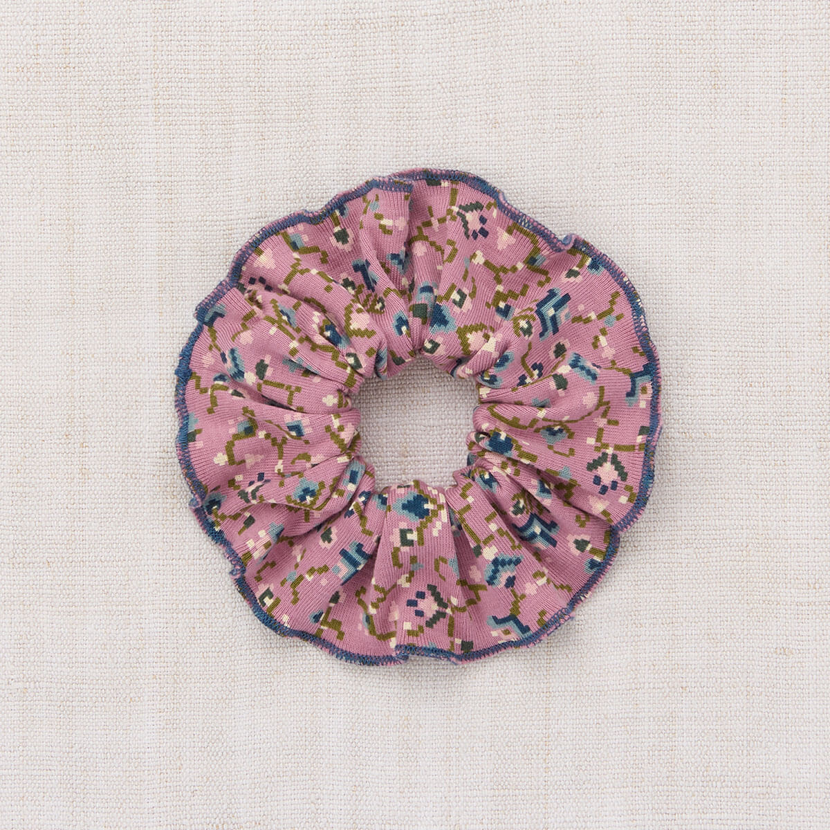 Hair Scrunchie in Antique Rose Millefleurs by Misha & Puff