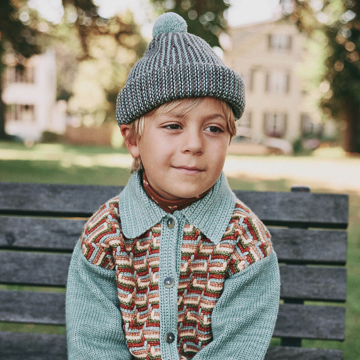 Strata Garter Hat in Onsen by Misha & Puff