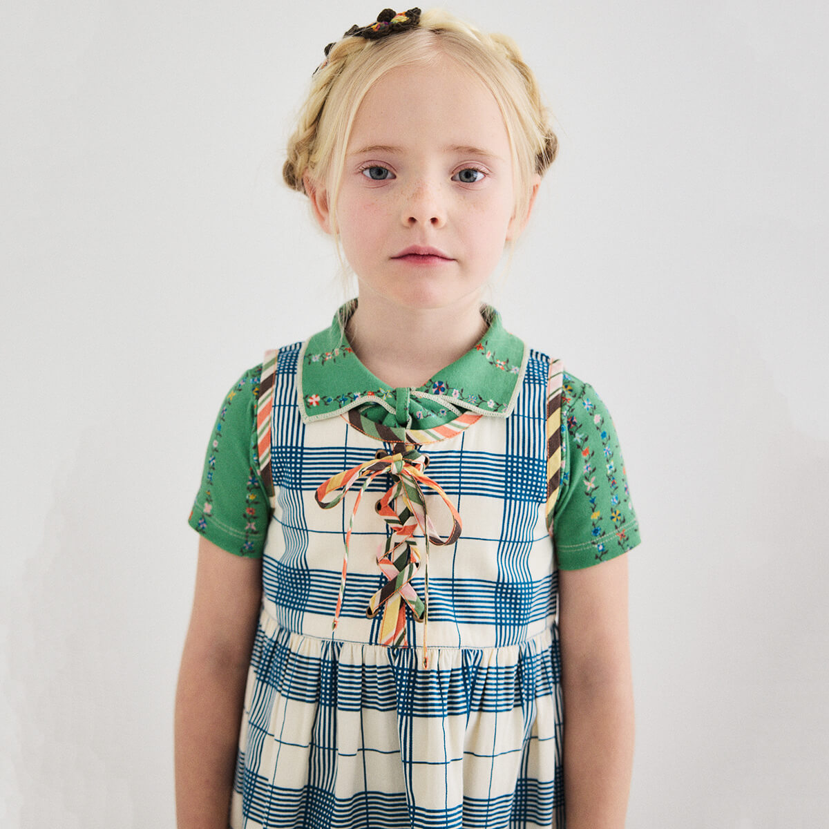 Agatha Dress in Prussian Blue Piazza by Misha & Puff – Junior Edition