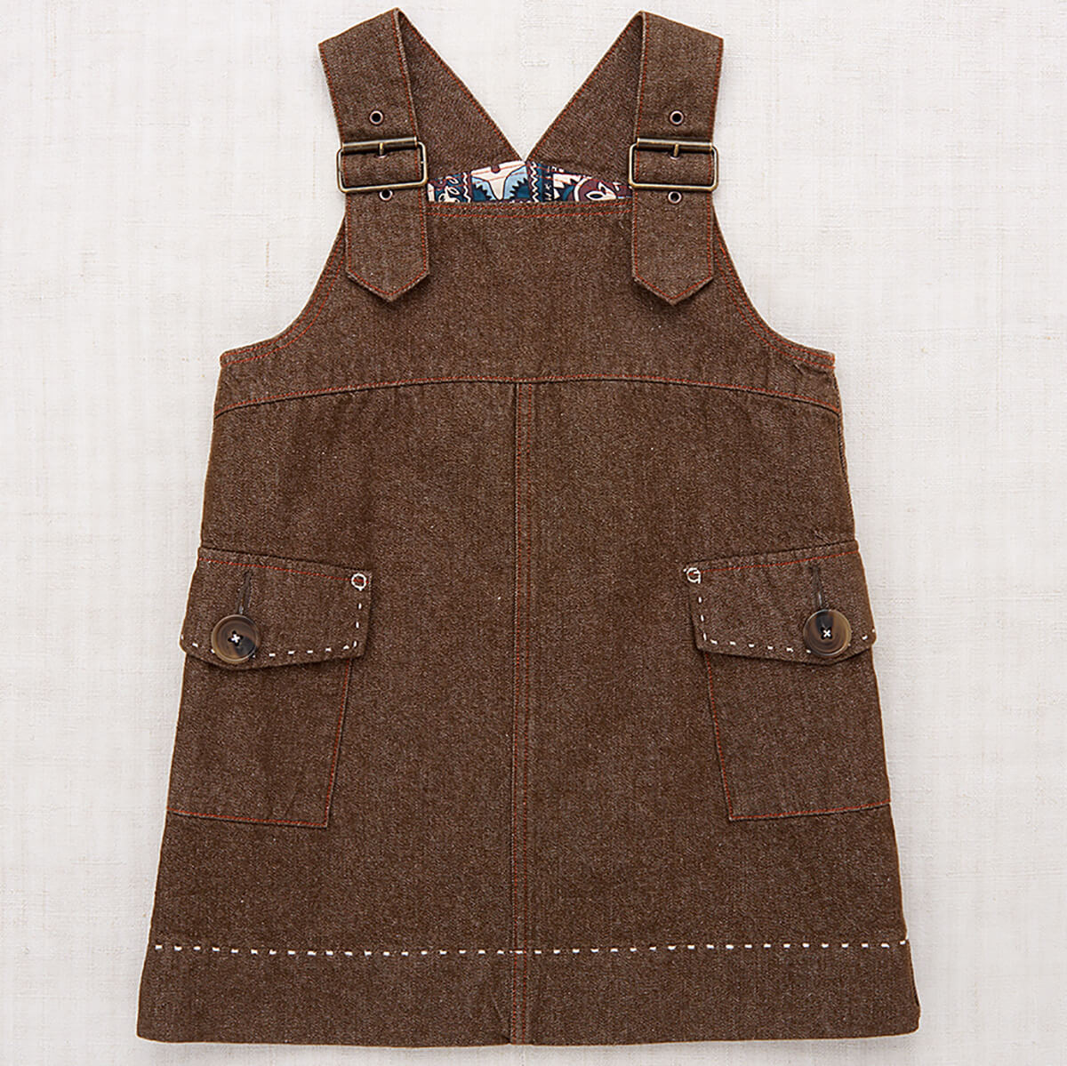 Misha & Puff Buckle Jumper Dress in Earth – Junior Edition