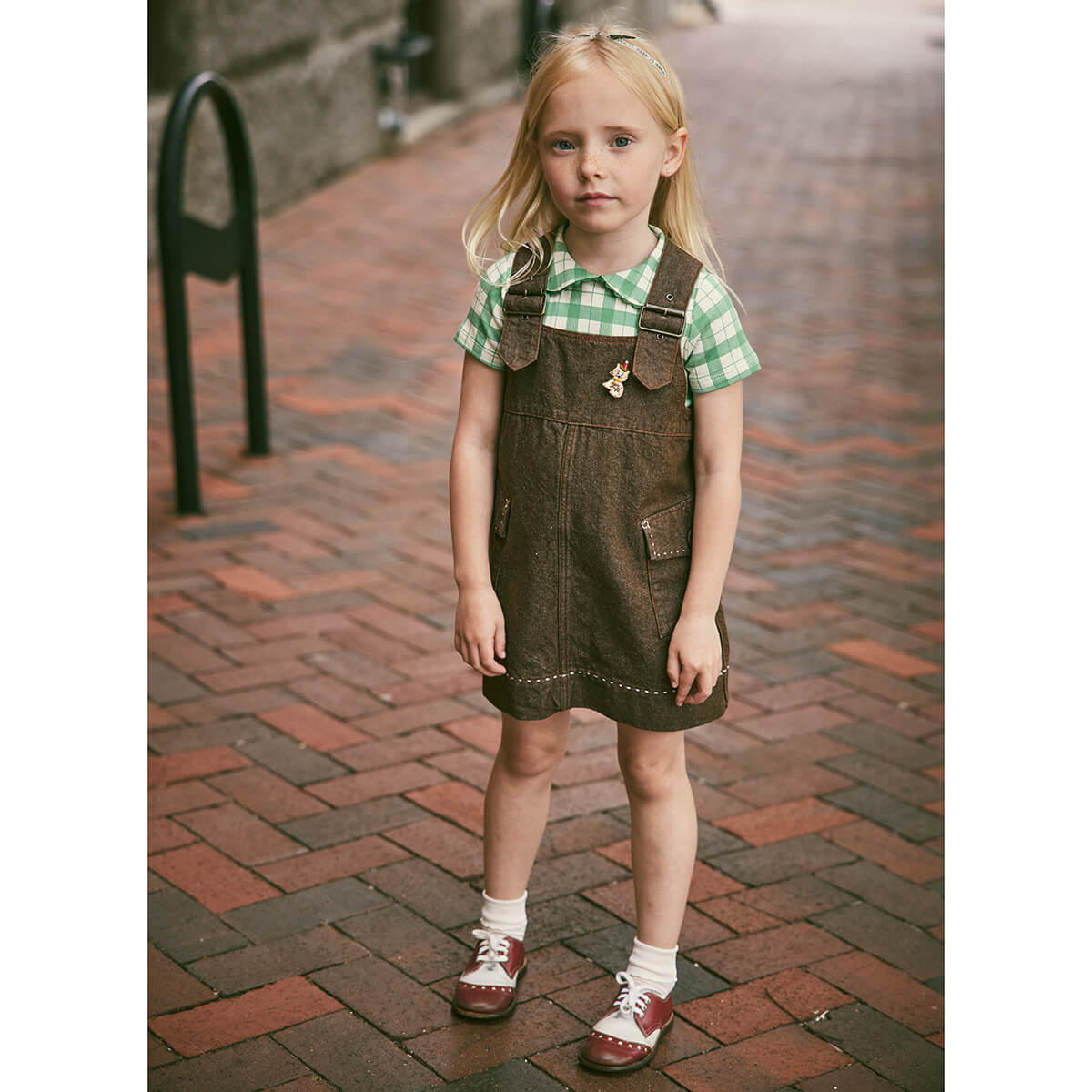 Misha & Puff Buckle Jumper Dress in Earth – Junior Edition