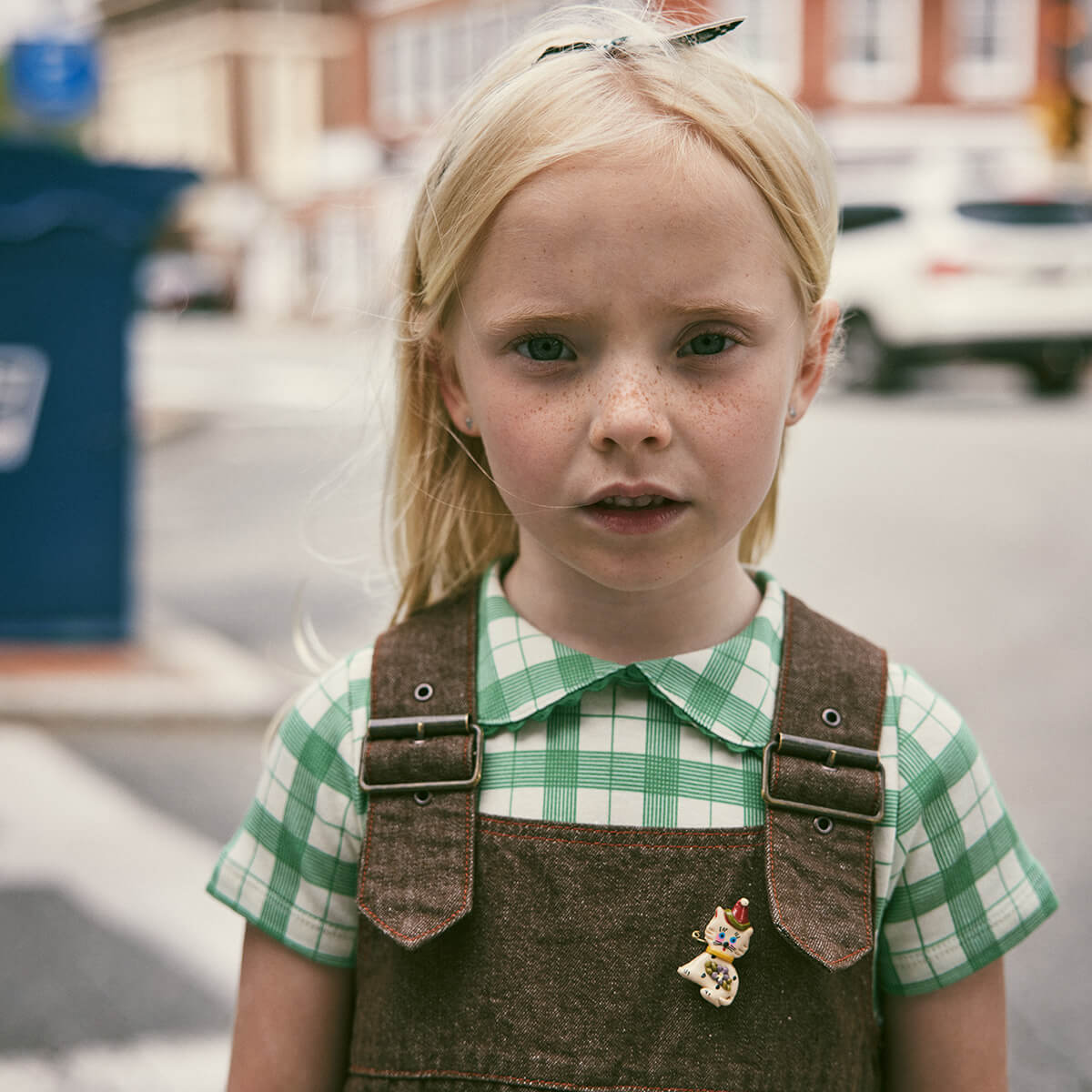 Misha & Puff Buckle Jumper Dress in Earth – Junior Edition