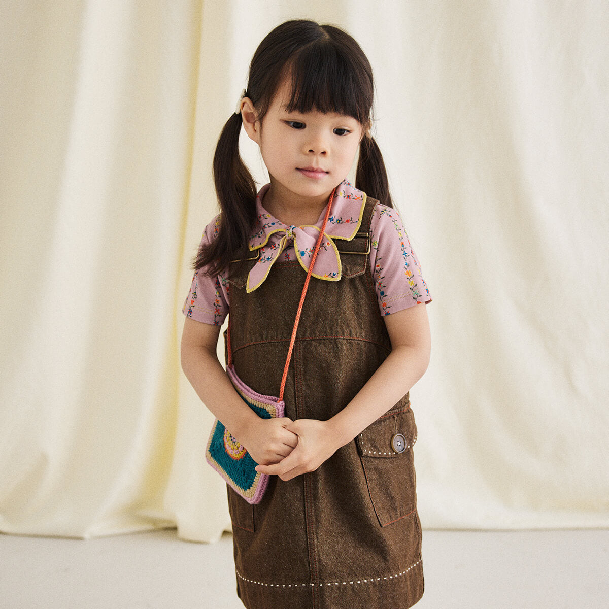 Misha & Puff Buckle Jumper Dress in Earth – Junior Edition