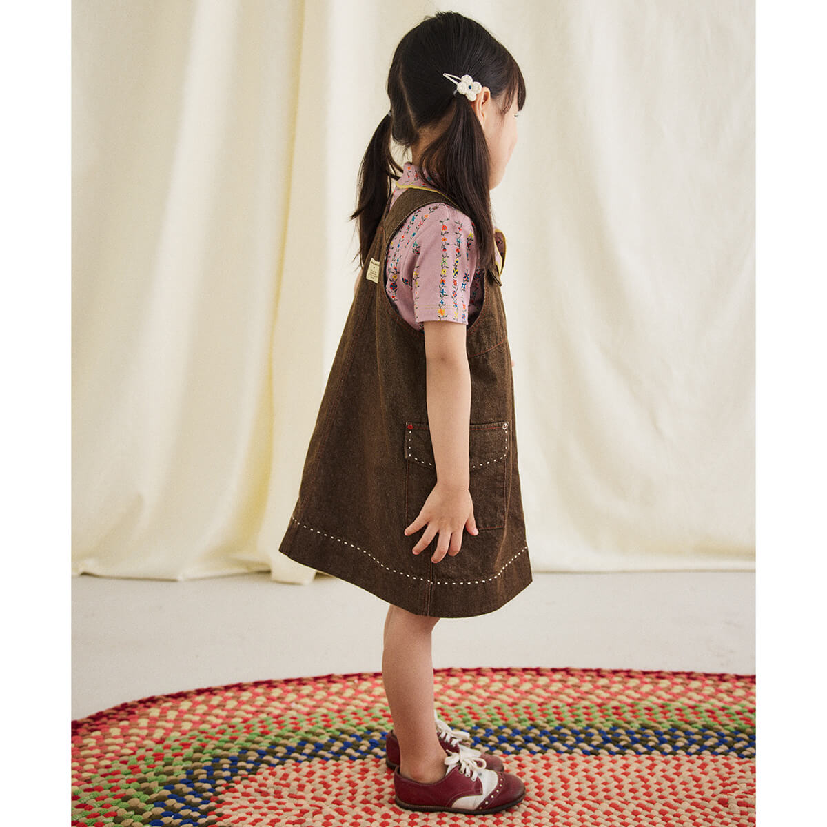 Misha & Puff Buckle Jumper Dress in Earth – Junior Edition