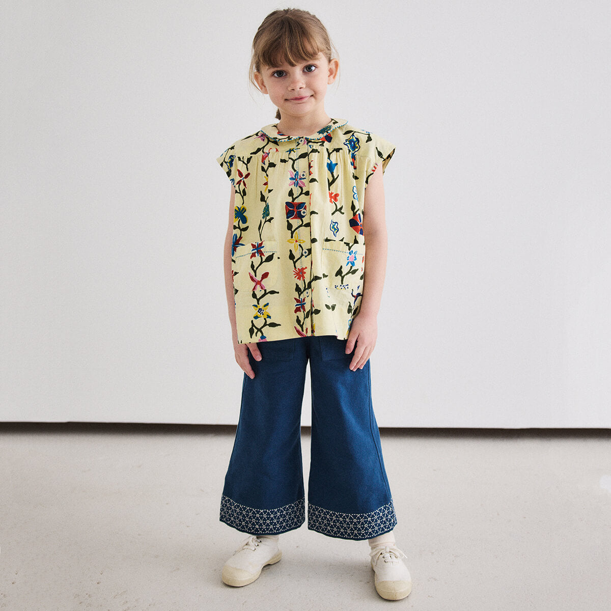 Nanna Tunic in Alabaster Botanica by Misha & Puff – Junior Edition