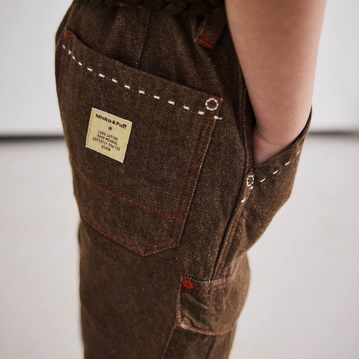 Misha & Puff Utility Jeans in Earth – Junior Edition