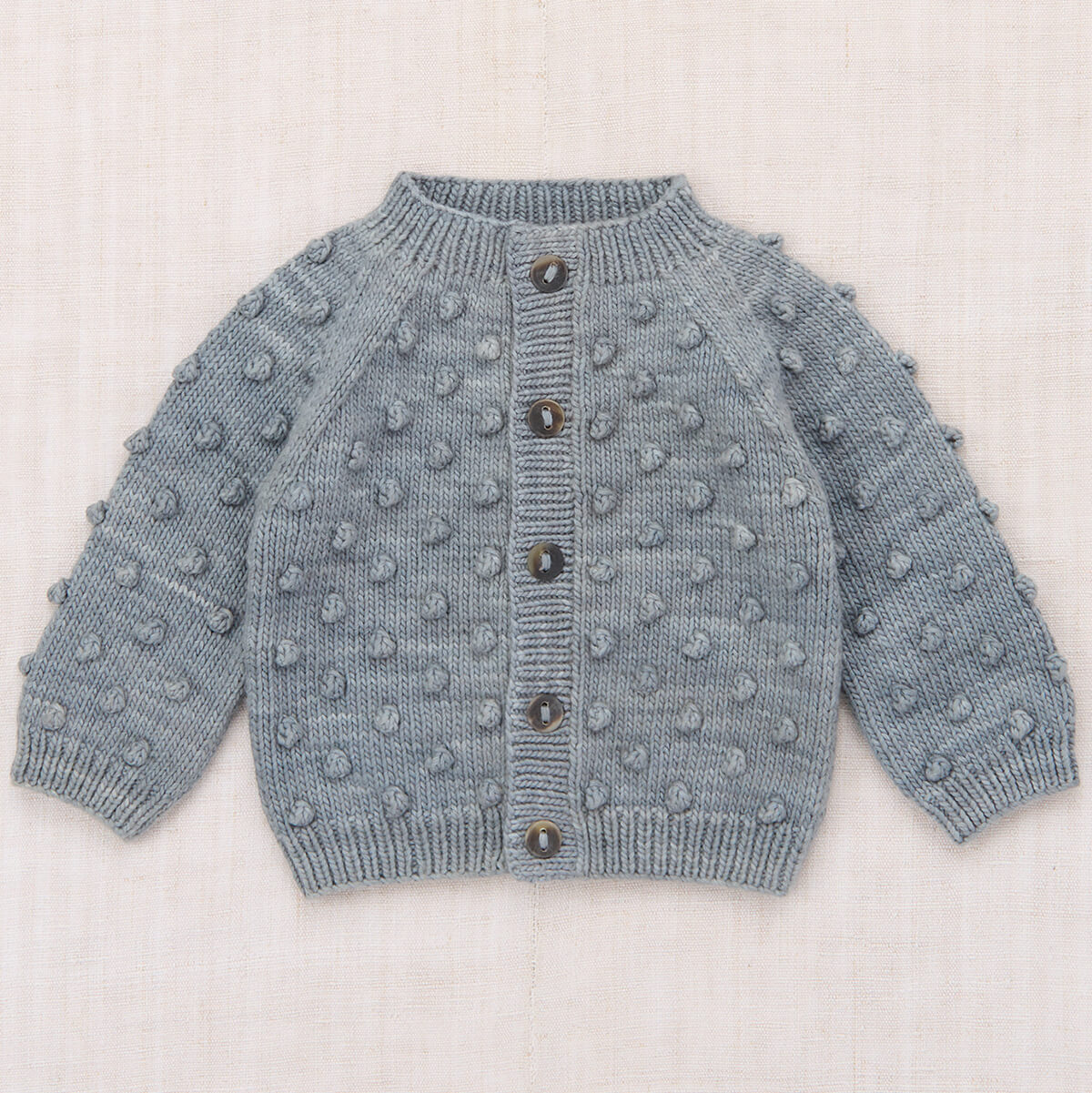 Baby Popcorn Cardigan in Dove by Misha & Puff | Pima Cotton