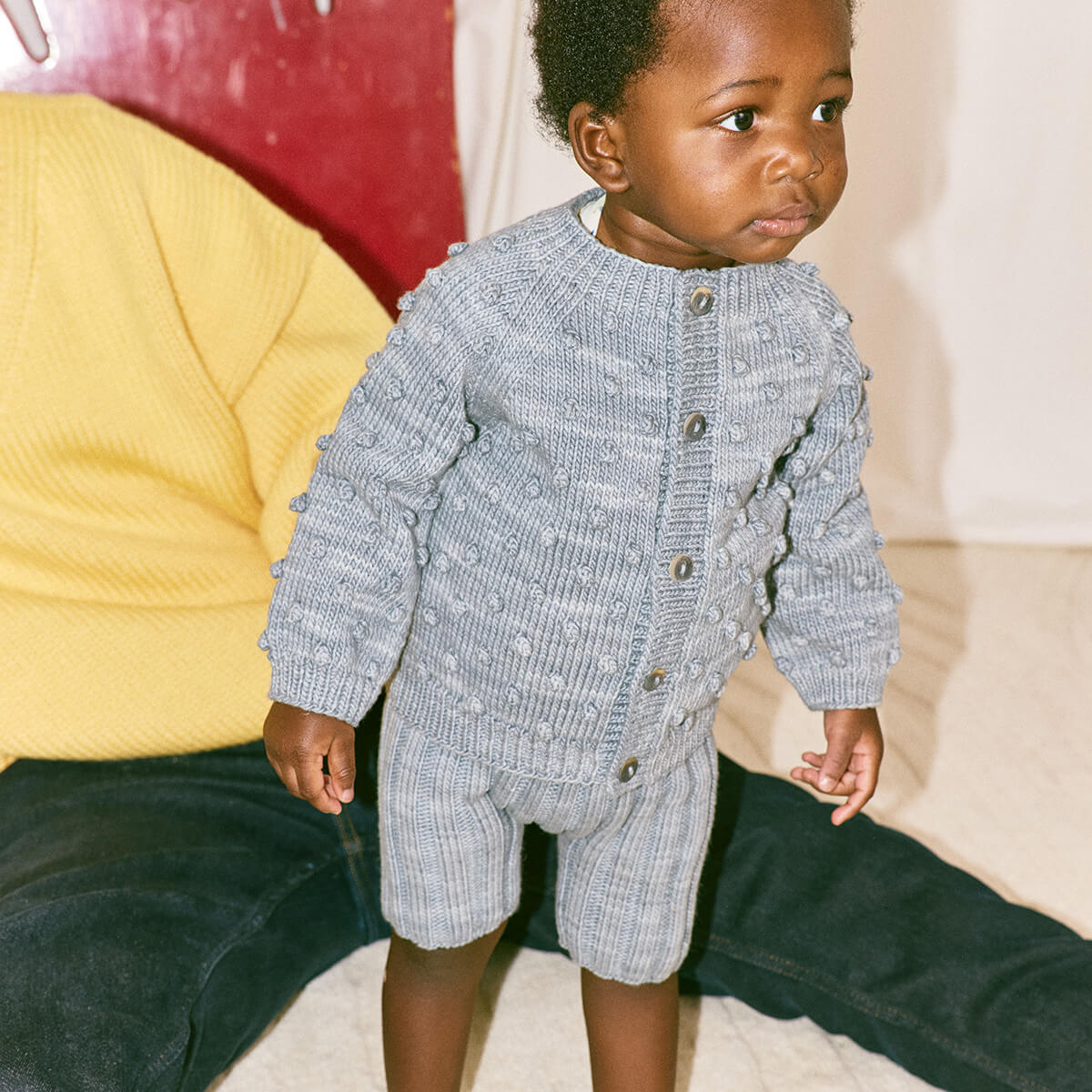 Baby Popcorn Cardigan in Dove by Misha & Puff – Junior Edition