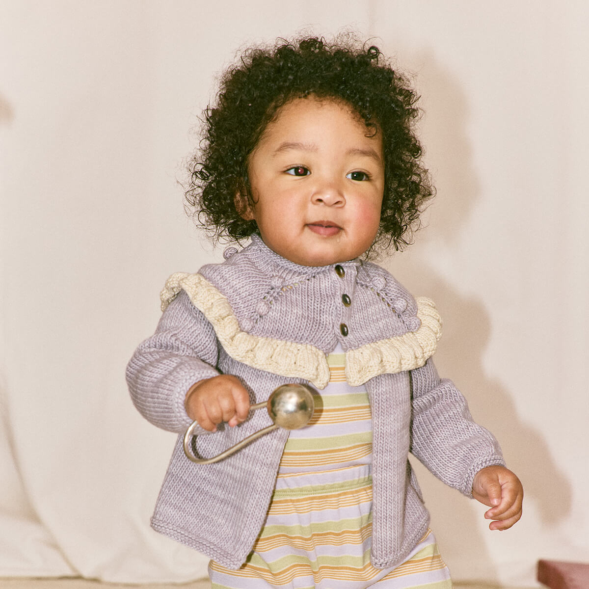 その他 misha and puff Ruffle Capelet Ink 6-8y Baby Ruffle Cardigan in Mist by Misha & Puff | Pima Cotton