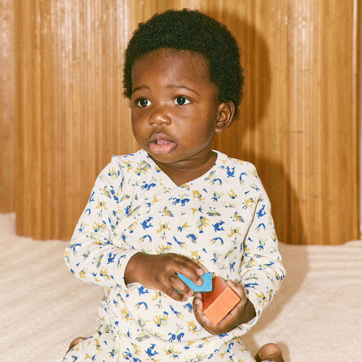 Baby Wrap Set in Marzipan Circus by Misha & Puff | Pima Cotton