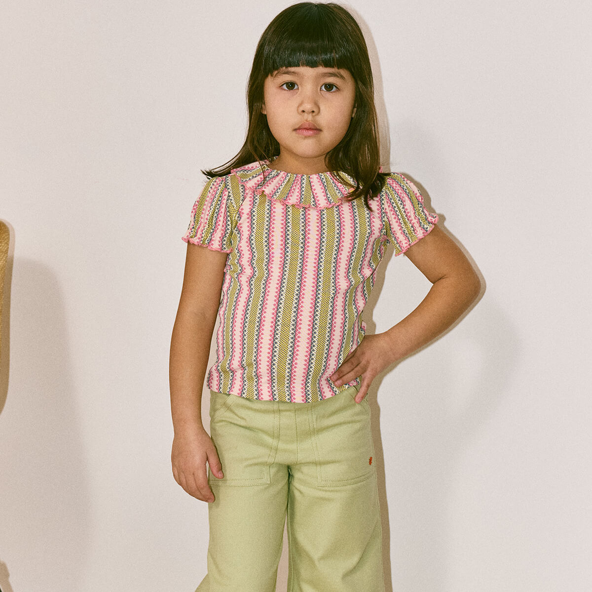 Balloon Sleeve Paloma Tee in Aura Vaquero Stripe by Misha & Puff