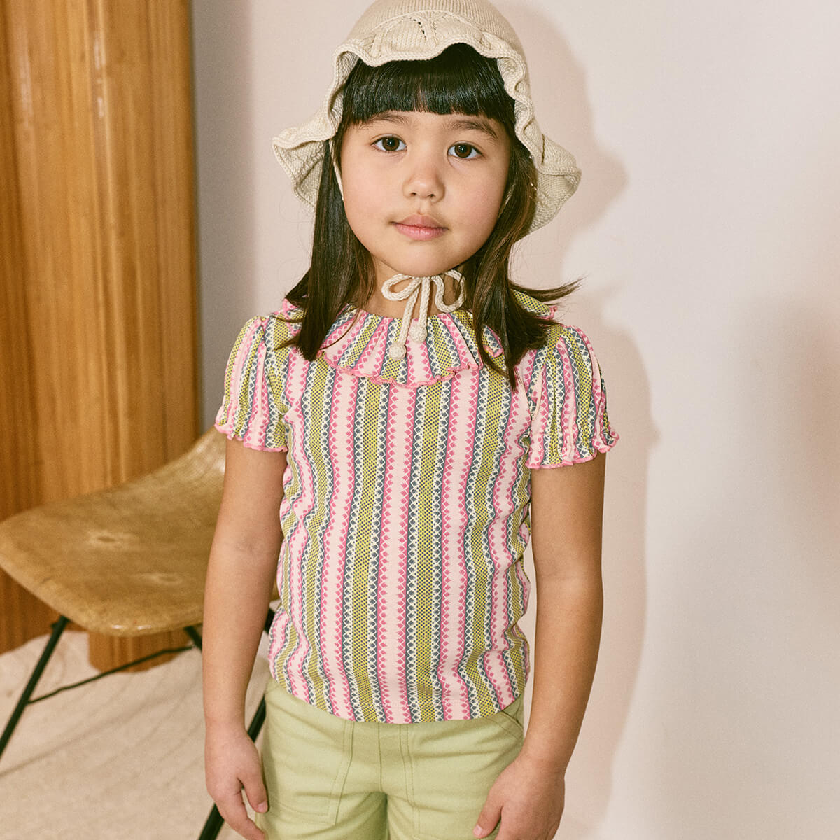 Balloon Sleeve Paloma Tee in Aura Vaquero Stripe by Misha & Puff