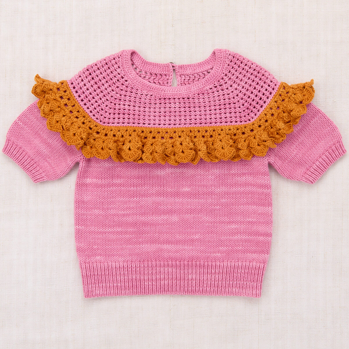 Kids' Crochet Joya Top in Azalea by Misha & Puff | Pima Cotton