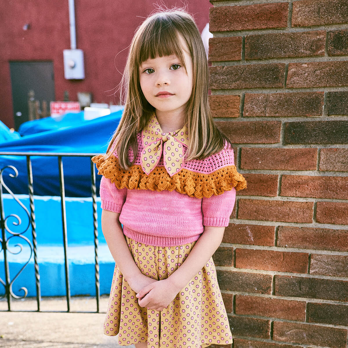 Kids' Crochet Joya Top in Azalea by Misha & Puff | Pima Cotton