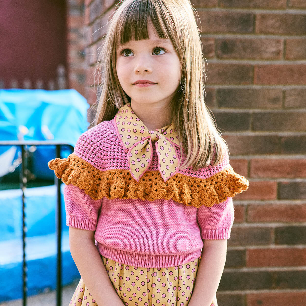 Kids' Crochet Joya Top in Azalea by Misha & Puff | Pima Cotton