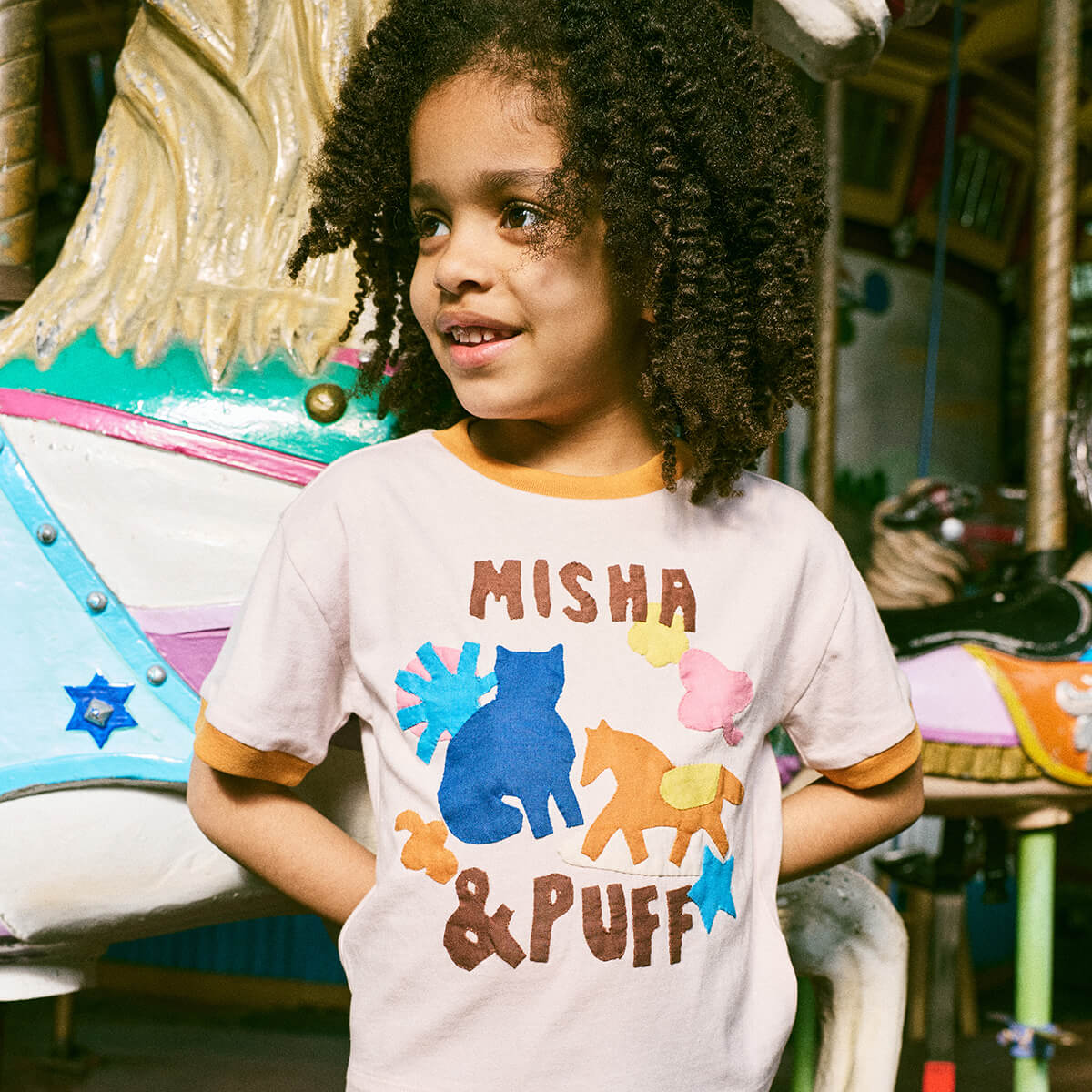 Kids' Pasture Appliqué Tee in Aura by Misha & Puff | Organic