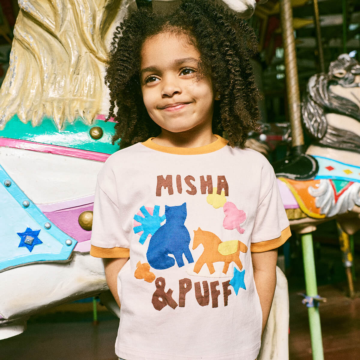 Kids' Pasture Appliqué Tee in Aura by Misha & Puff | Organic