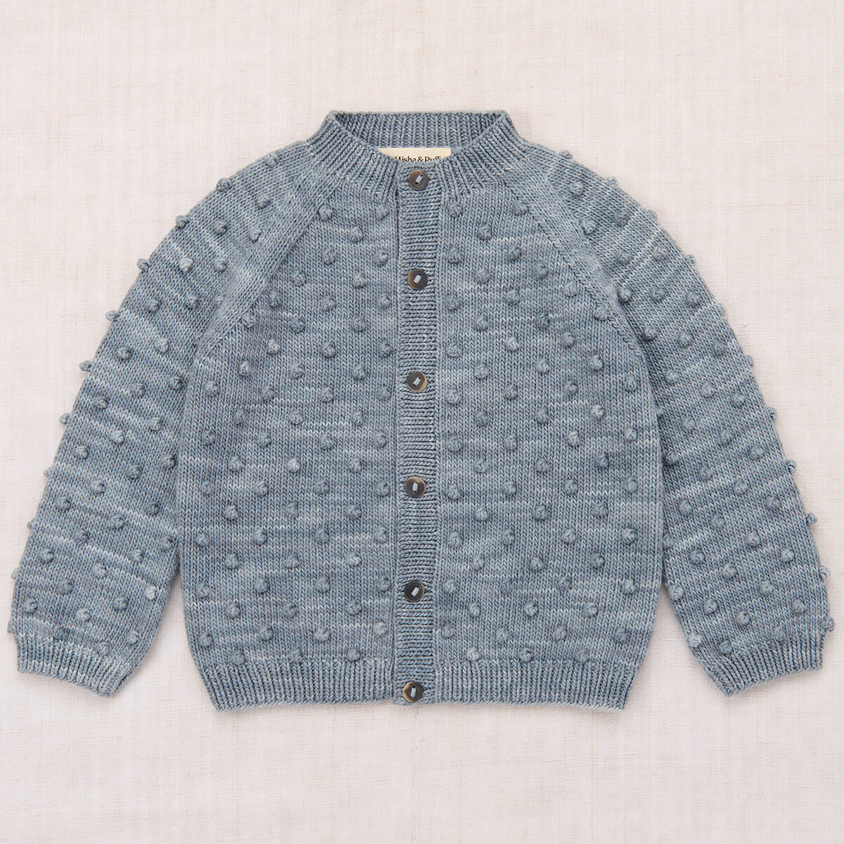 Kids' Popcorn Cardigan in Dove by Misha & Puff | Pima Cotton