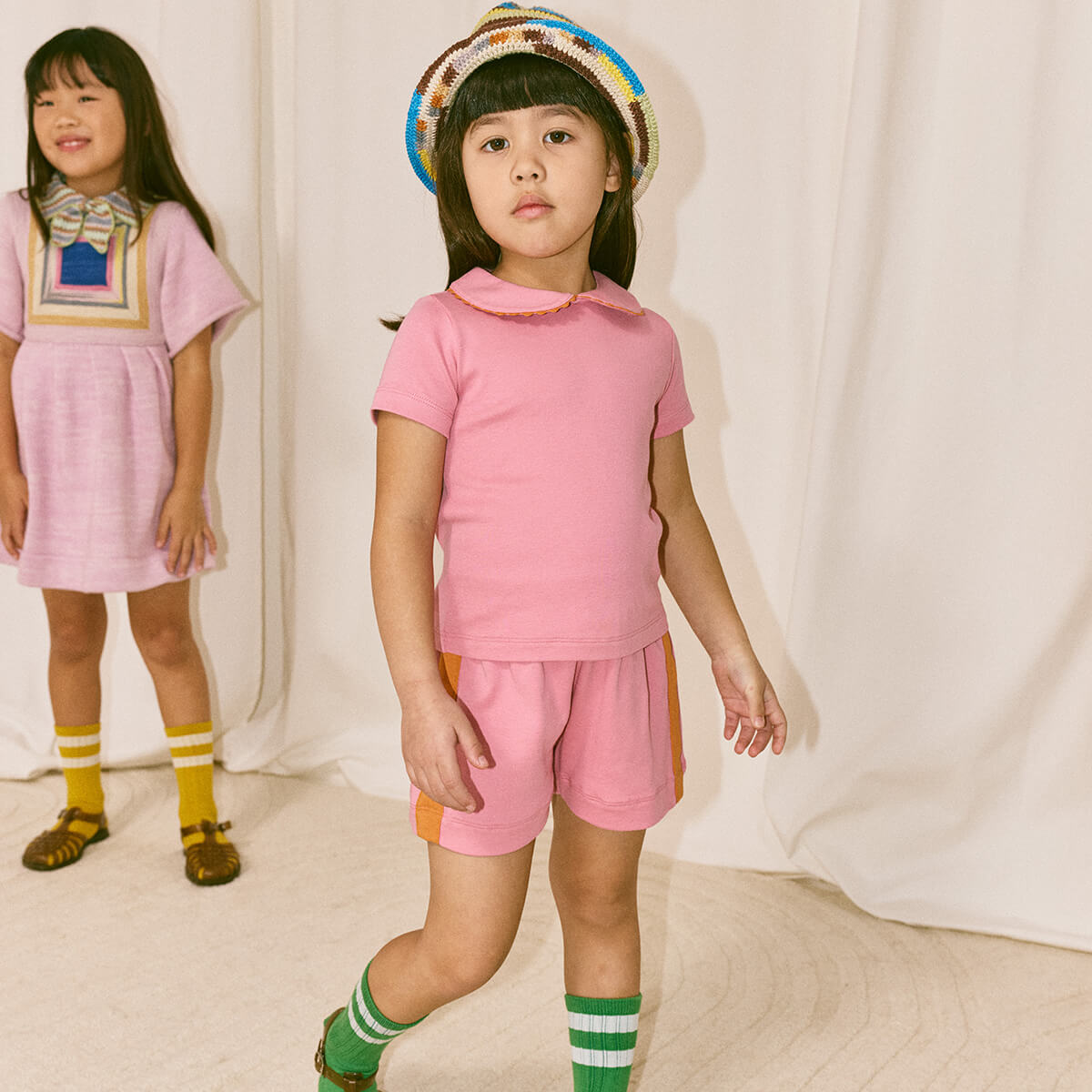 Kids' Resort Short in Azalea by Misha & Puff | Organic Pima Cotton
