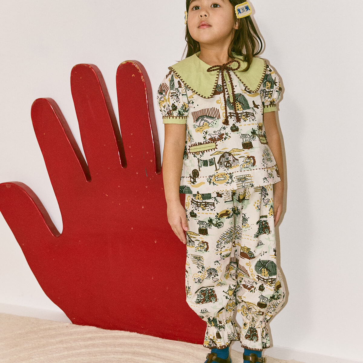 Kids' Zuzu Pant in Marzipan Storyland by Misha & Puff | Organic