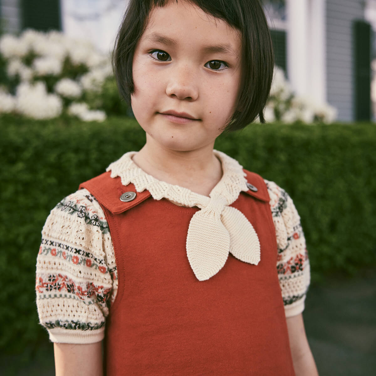 Eyelet Ribbon Kayta Blouse in String by Misha & Puff - Last Ones