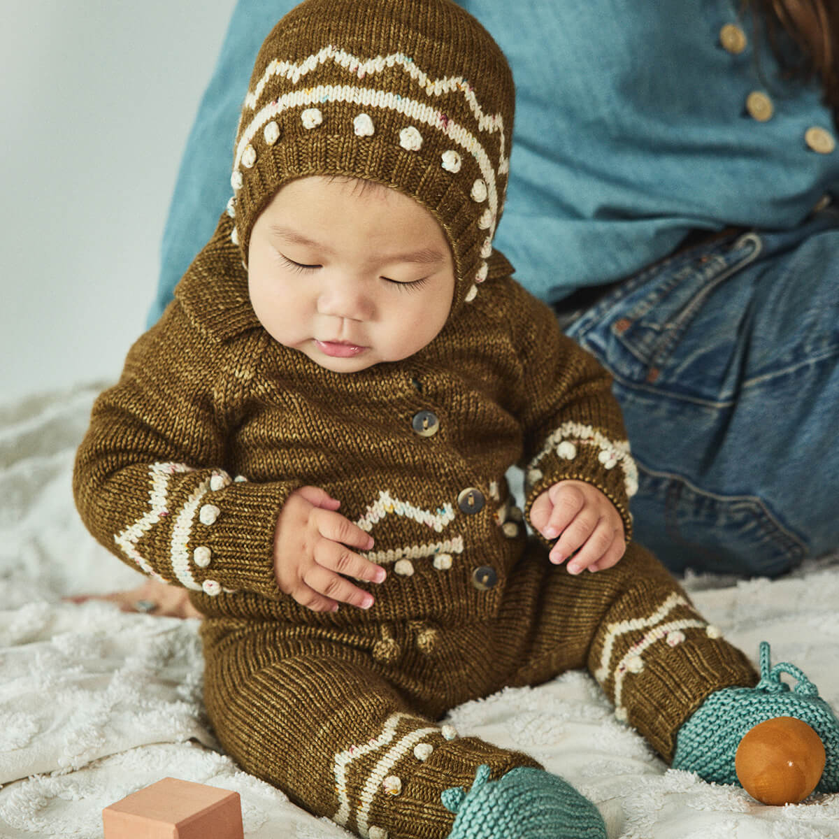 Baby Zig Zag Cardigan in Nutshell by Misha & Puff – Junior Edition