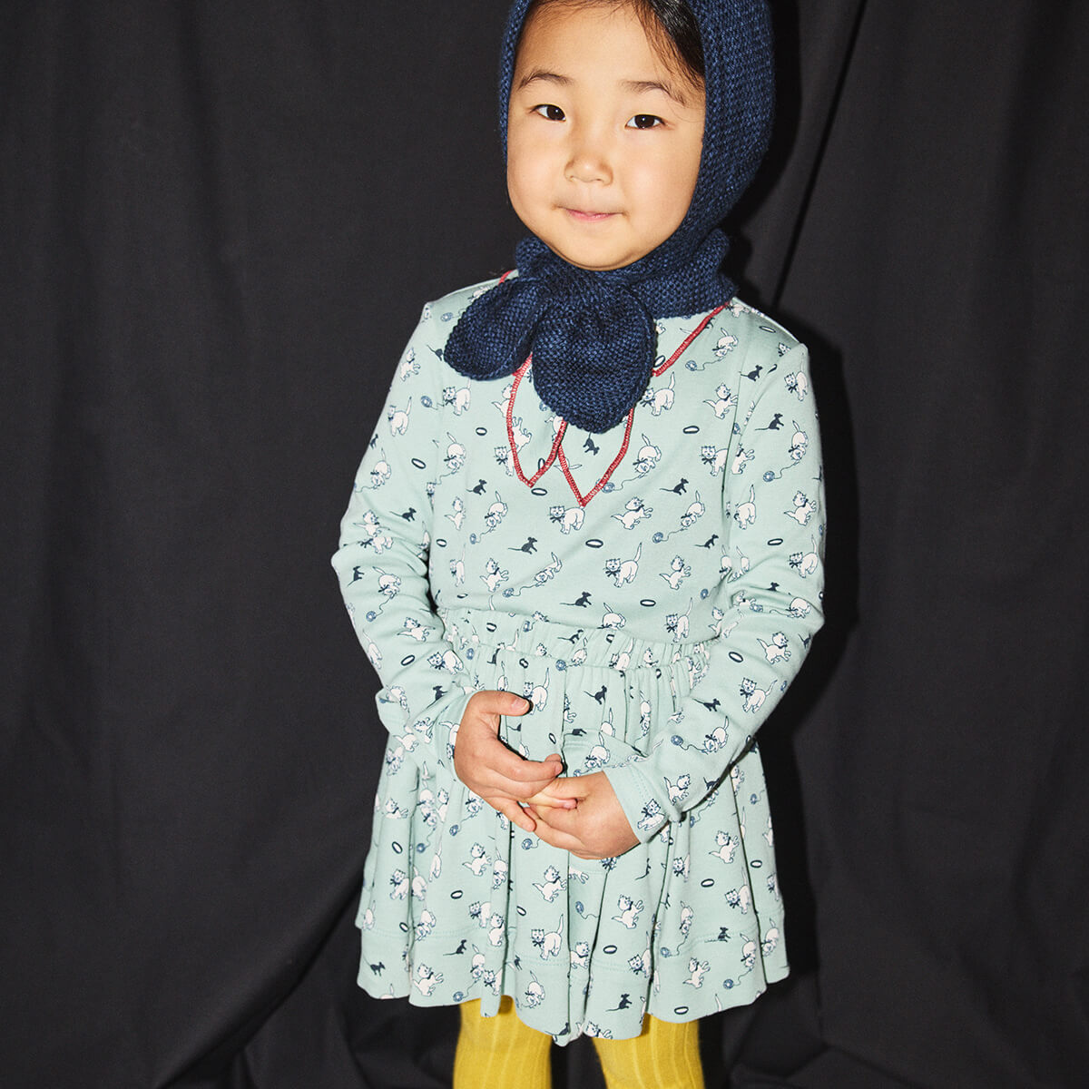 Circle Skirt in Sage Cat & Mouse by Misha & Puff - Last Ones In