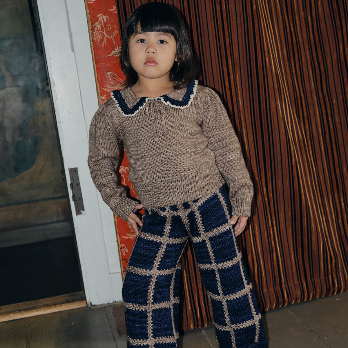 Ladder Square Wide Leg Pant in Ink by Misha & Puff – Junior Edition
